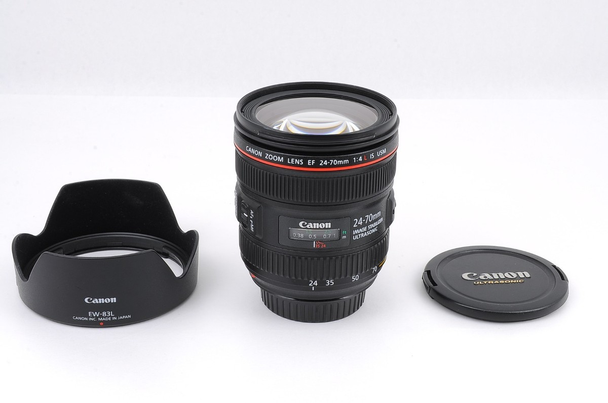 Canon EF 24-70mm f/4 L IS USM AF Lens + Hood [Mint] from Japan