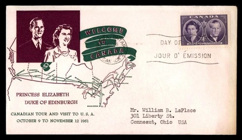 Mayfairstamps Canada FDC 1951 Princess Elizabeth and Duke Tour First Day Cover a