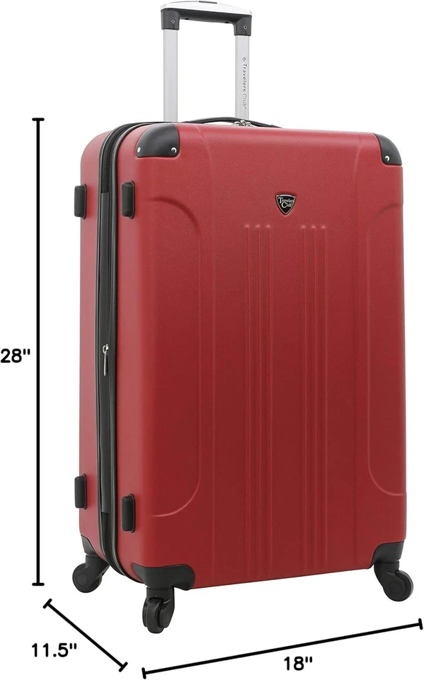 Juego de equipaje rígido giratorio 5 piezas ABS expandible maleta de viaje roja Foto 4 de 4