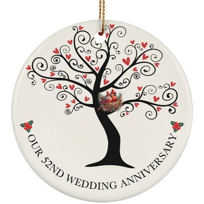 Cardinal Couple Love 52 Years Ornament 52nd Wedding Anniversary Christmas Gift