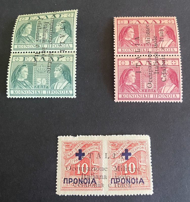 Ionian Island Stamps With Italian Occupation Overprint 1941 MLH Pairs Singles 16