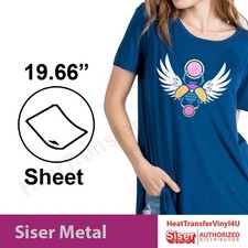 Siser Metal Iron On Heat Transfer Vinyl For T-Shirts 20" x 12" SHEET
