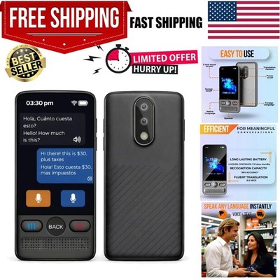 Sleek Offline Language Translator Device - 160 Languages for Travel & Business