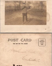 RPPC Man with Rifle Real Postcard