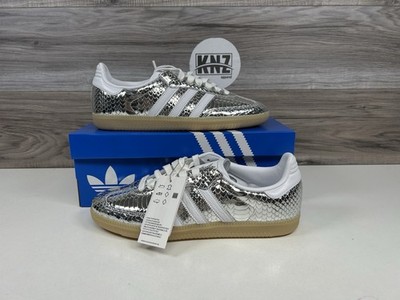 Adidas SAMBA OG Silver White Gum 'Snakeskin' (IH9016) Women's
