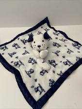 Little Me Puppy Lovey Rattle Paws And Tail Navy And White Plush Super Soft