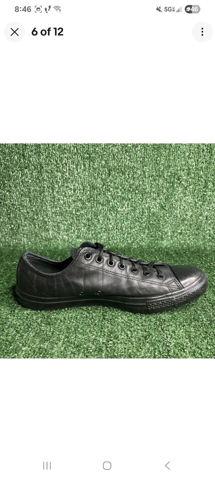 Converse Chuck Taylor All Star Hi Shoes Mens Size 12 Black Leather Casual Skate thumbnail 5