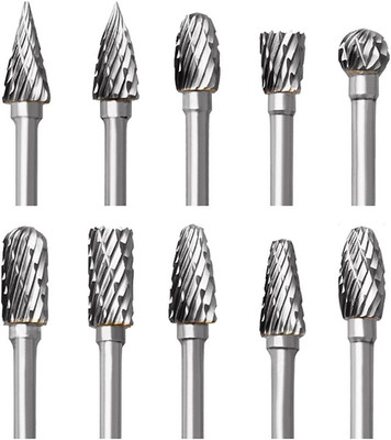 Hartmetall Frässtifte Set Für Dremel, 10 Stück Holz Metall Fräser Mit 1/8'' Schaf