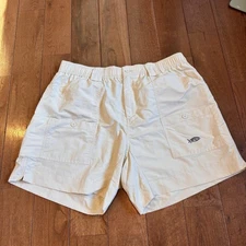 NWOT Mens AFTCO Original Fishing Shorts Cargo Beige 100% Nylon Sz 38 / 6" ins