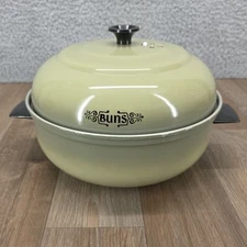 Vintage Mirro Buns Aluminum Cooker Steamer Baker Roaster Pot Pan Olive Green