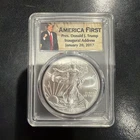 PCGS MS70 2017 SILVER AMERICAN EAGLE DONALD TRUMP AMERICA FIRST INAUGURAL JAN 20