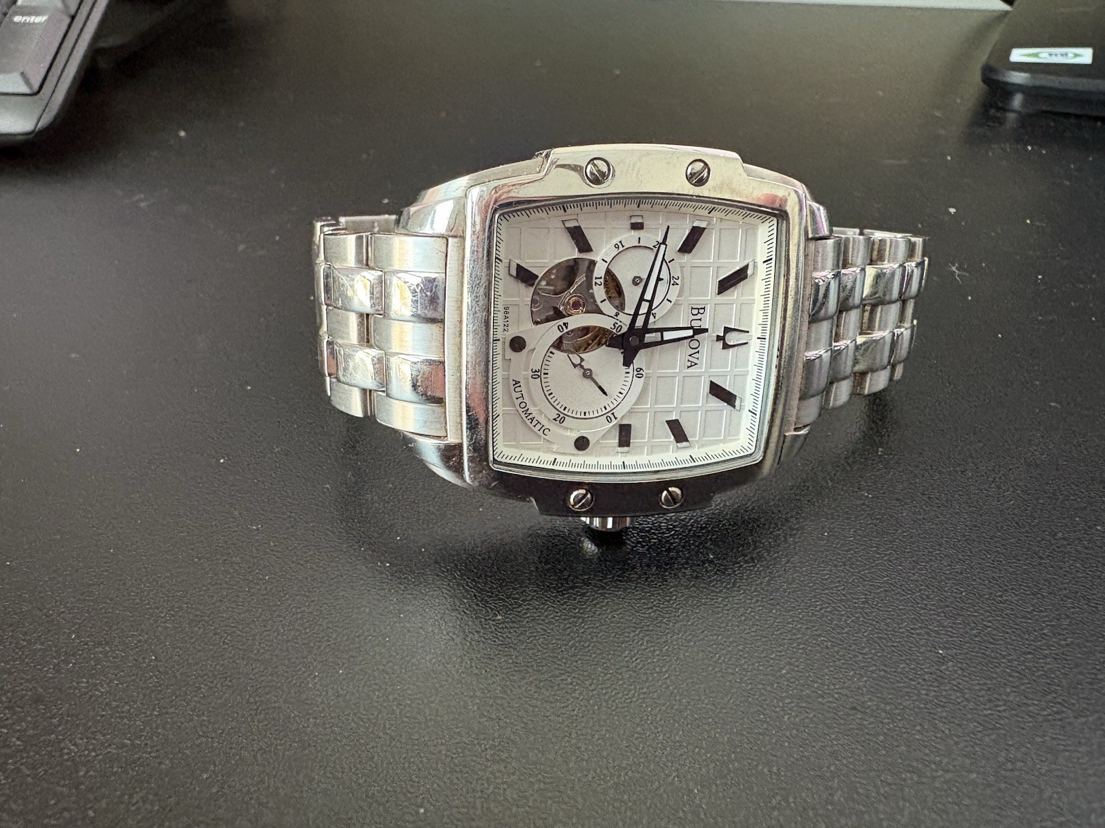 Bulova Automatic Rectangle Skeleton Dial Silver S… - image 8