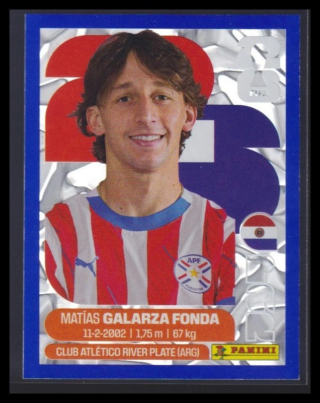 2026 Panini FIFA World Cup Stickers MATIAS GALARZA FONDA Blue Crumple #PAR 14