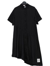 Topshop Shirt Midi Dress UK10 in Black