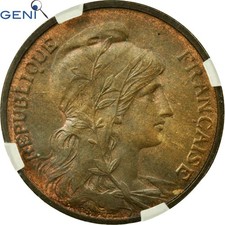 [#483560] Coin, France, Dupuis, 5 Centimes, 1902, Paris, GENI, MS64BR, Bronze, K