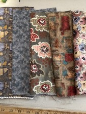 Fabric 100 cotton pieces total over 1 yard quilt shop quality