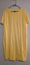 Talbots Knit Midi Dress Women's Plus 2X Yellow Short Sleeve Button Shoulder NWT