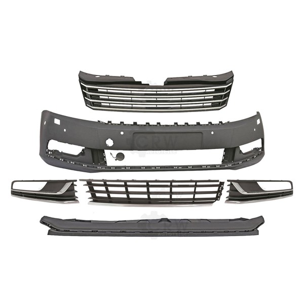 Set StoßStange Vorne+ZubehöR VW Passat B7 36 Bj. 10-14 FüR PDC 6 LöCher SRA-image