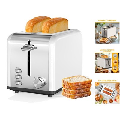 Elegant Stainless Steel Toaster with 6 Browning Settings & Extra Wide Slot