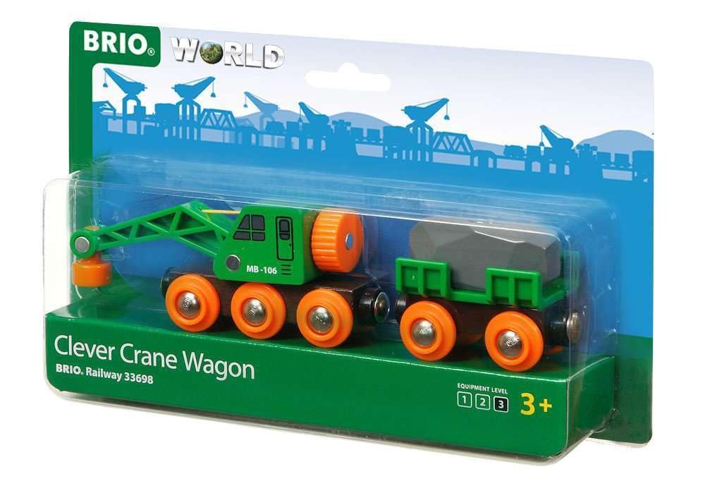 BRIO World Clever Crane Wagon для детей в возрасте от 3 лет - Совместим со всеми устройствами BRIO 4290₽