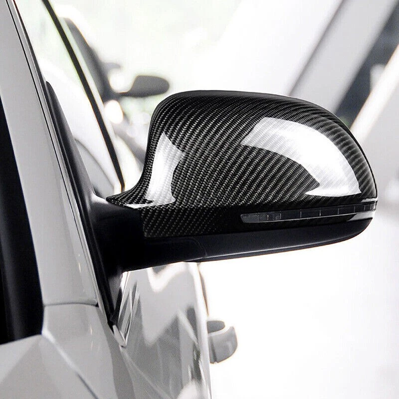 For Audi A3 A4 S4 RS4 B8 2009-2013 Carbon Fiber Add-on Rearview Mirror Cover Cap - Imagem 4 de 4