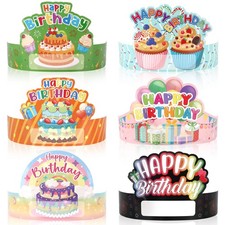 Birthday Crowns for Kids Classroom 30pcs Colorful Birthday Party Crowns Happy...