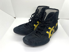 asics Boxing Wrestling Shoes Black Gold US9 26.5cm 1083A001 EX-EO TWR900 Used