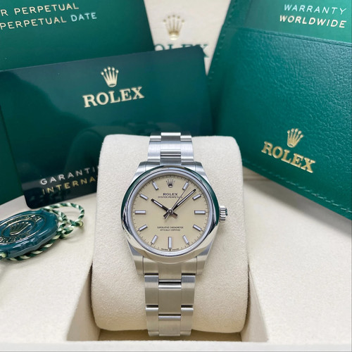 2026 New Rolex Oyster Perpetual 31mm -Stainless Steel - Beige Dial - Ref. 277200