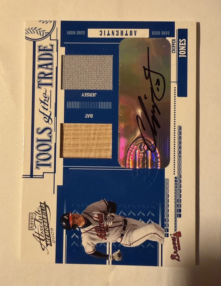 ¡Bate jersey autógrafo Absolute Tools of the Trade Chipper Jones 2005 #/5!!! Foto 3 de 3