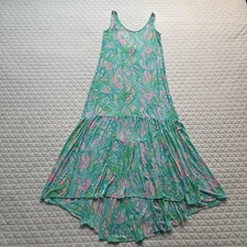 Lilly Pulitzer Mesh Maxi Dress Coverup Size XS Blue Ibiza Camellia Beach Resort