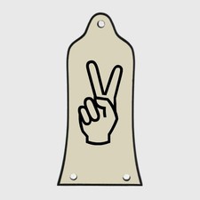 GUITAR TRUSS ROD COVER - Engraved Etch - Fit EPIPHONE EPI - PEACE FINGERS CREAM