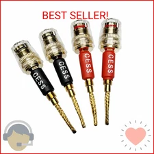 CNCESS CESS-220 Pin Banana Plug to 4mm Female Banana Jack/Speaker Wire, 4 Pack (