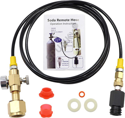 CGA320 to TR21-4 CO2 Tank Adapter with 60in Hose for SodaStream Machines
