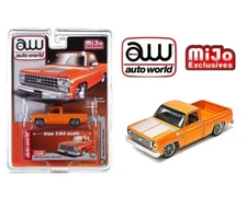 Auto World 1:64 1980 Chevrolet Silverado Custom Orange CP7806 Diecast Model Car 
