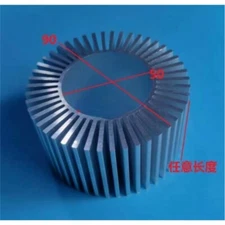 1PC 90mmx50mm Round LED Heatsink Radiator Aluminum Heat Sink Radiator H=20-300mm