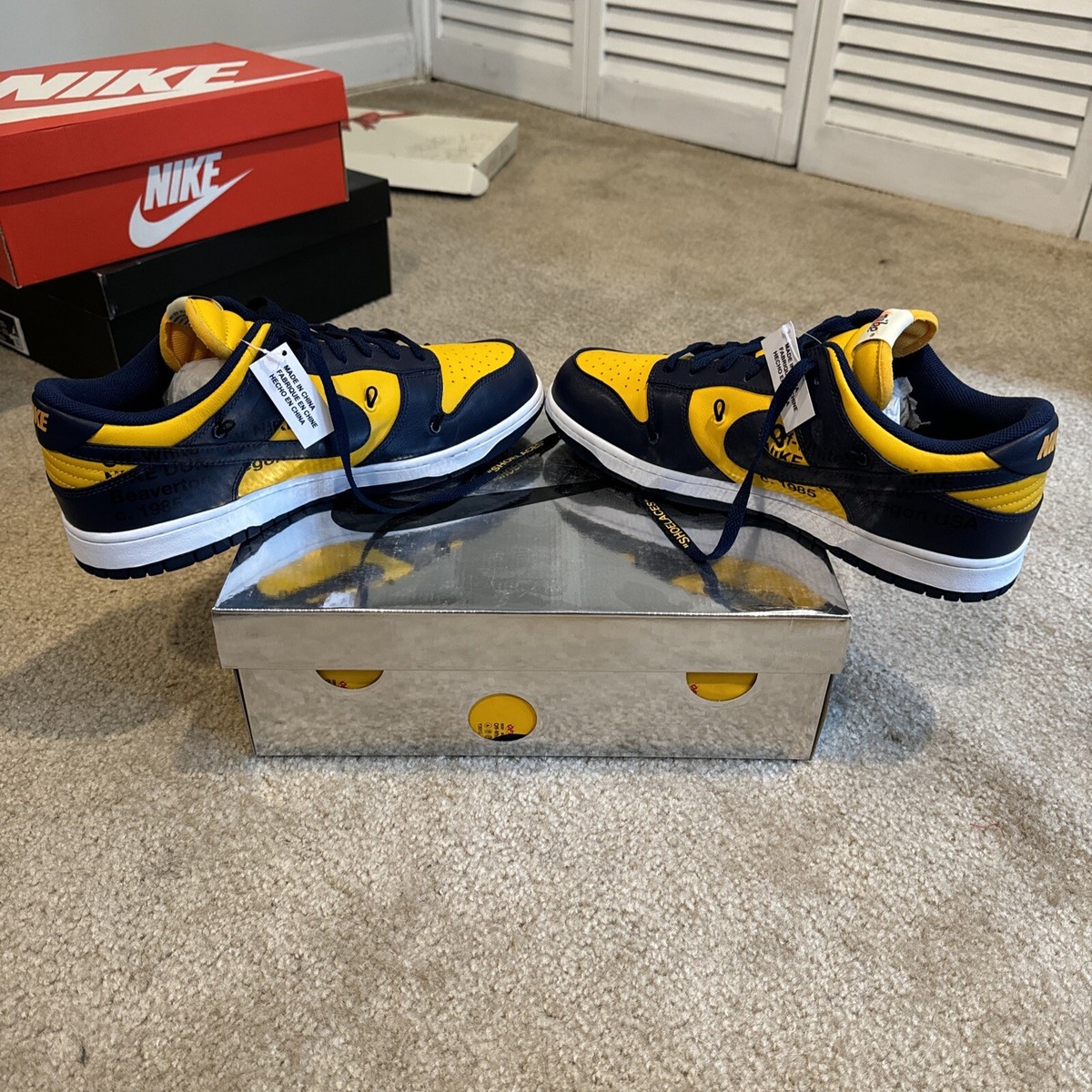 Size 13 - Nike Dunk Low x OFF-WHITE University Gold 2019 NEW