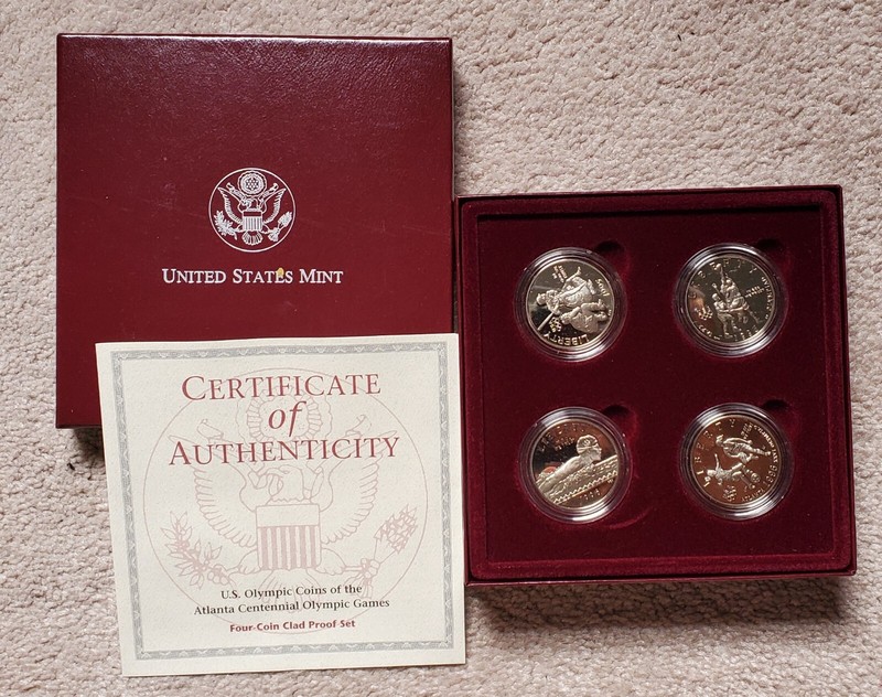 1996 US Olympic Coins of Atlanta Centennial Olympic Games (4 coins as shown)