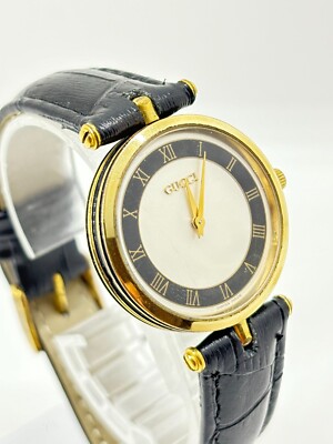 正規品グッチGUCCI 腕時計　1500ゴールド/ブラック 2000年5月購入 Exc+5] Gucci 2000M Black Gold Quartz Men's Watch From Japan Used