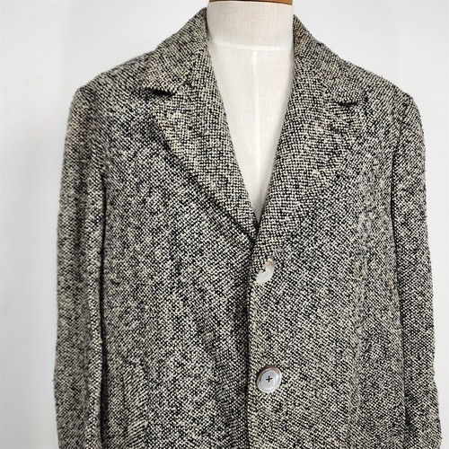 Vintage Forlo Herren Mantel Coat Schwarz-Weiß Größe 50 - Bild 5 von 13