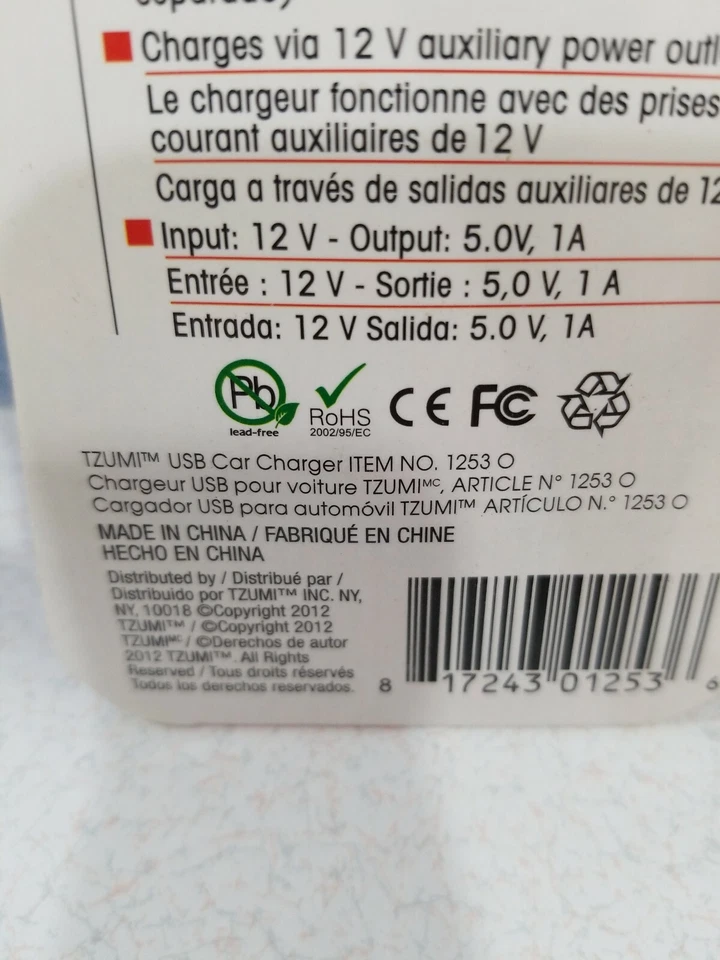 Adaptador Portátil Cargador Coche USB Tzumi Automático 12V DC NIP Naranja Foto 4 de 4