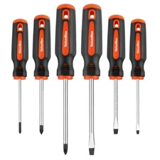 ValueMax 6-Piece Magnetic Screwdriver Set 3 Phillips and 3 Flat Tip Screwdrivers