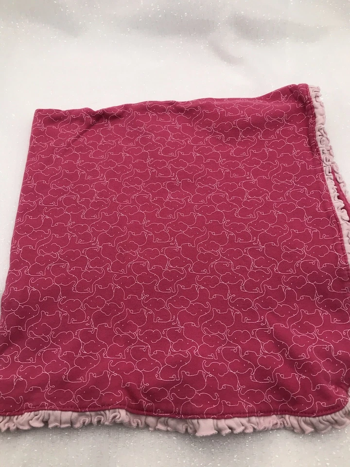 Manta bebé elefante borde con volantes tejido rosa oscuro Carters Child of Mine Foto 2 de 4