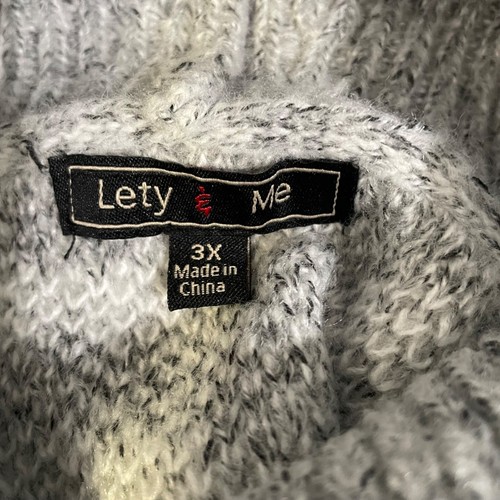 Lefty & Me Cuello Alto Gris Floral 3X Acogedor Invierno Tejido Diseño Cálido Acogedor Cómodo - Imagen 3 de 9