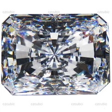 CZ / CUBIC ZIRCONIA LOOSE EME/RADIANT  SUPER QUALITY WHITE CZ CLEAR U.S.A SHIP