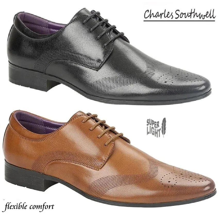MENS LEATHER FORMAL OFFICE SMART CASUAL WEDDING LACE UP OXFORD BROGUE SHOES SIZE