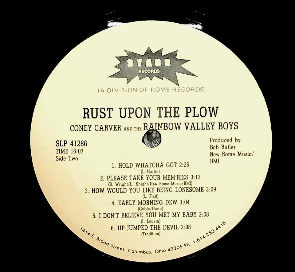Coney Carver And The Rainbow Valley Boys Rust Upon The Plow Bluegrass Vinyl VG+ - Image 3 of 4