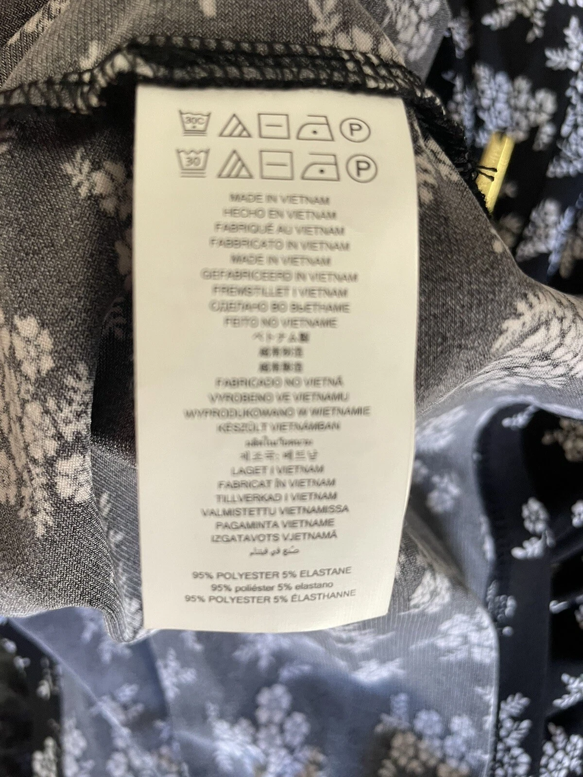 ABITO TUBINO MICHAEL KORS medio NERO BIANCO STAMPA FLOREALE ELASTICIZZATO MANICA 3 4