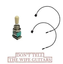 EMG B348 Solderless Gibson & Les Paul Toggle Switch 3 Pos NA Compact Ivory Tip