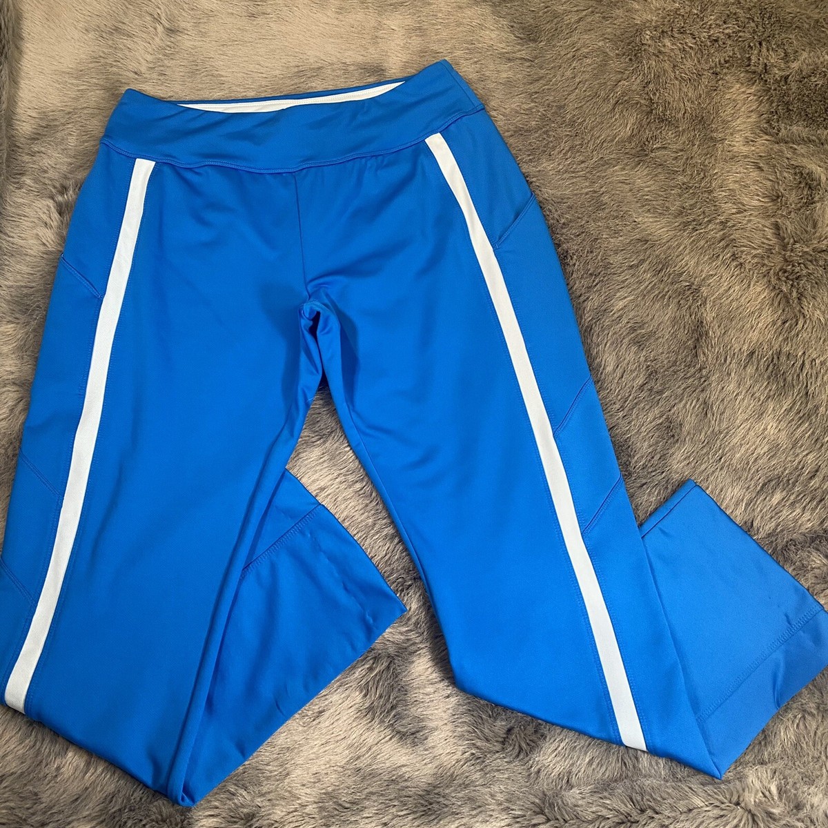 Nike Fit Dri Retro Women's Running Pants Blue Jogging Zip Pocket
