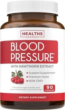 Health's Harmony Blood Pressure Support Supplement Premium Natural Herbs 90ct